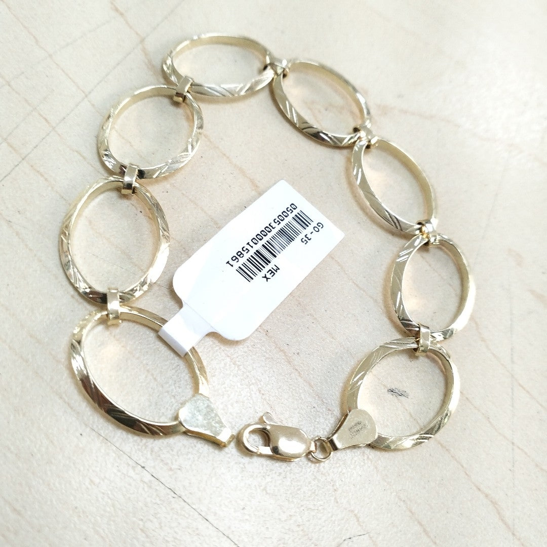 PULSERA CON AROS OVALADOS 14K 18 CM 5.3 GR (NUEVO)