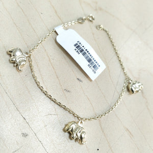 PULSERA ESPECIAL CON DIJES ELEFANTES 10K 18 CM 2.1 GR (NUEVO)