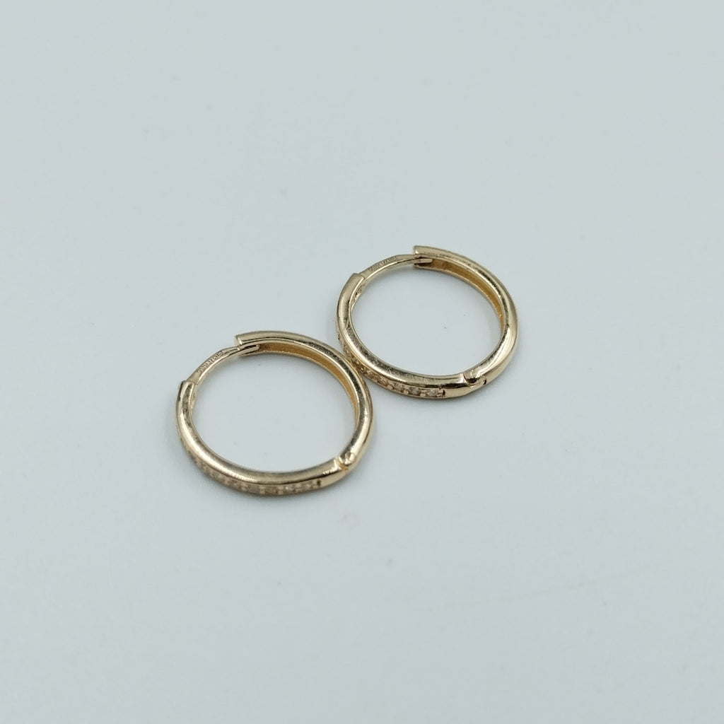 ARETES HUGGIES C CIRCONIA 14K 1.8 GR (NUEVO)