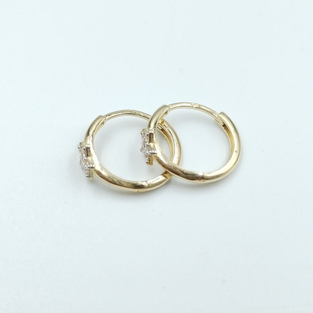 ARETES ARRACADAS FIG ESTRELLA CIRCONIAS 10K 1.6 GR (NUEVO)