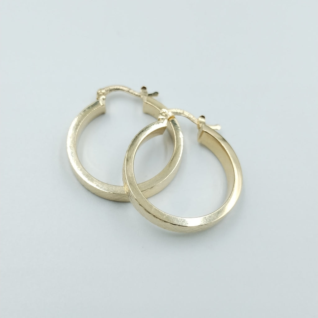 ARETES TEJIDO ARRACADAS FACETADAS 14K 2.8 GR (NUEVO)