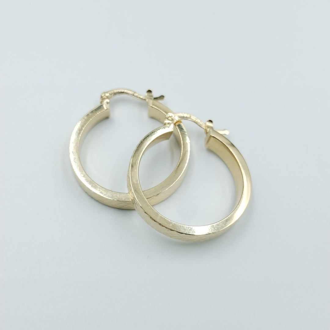 ARETES TEJIDO ARRACADAS FACETADAS 14K 2.8 GR (NUEVO)
