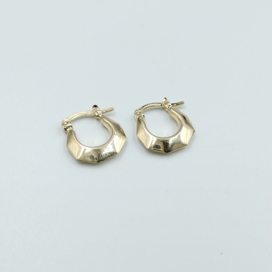 ARETES TEJIDO ARRACADA FACETADA 14K 1.3 GR (NUEVO)