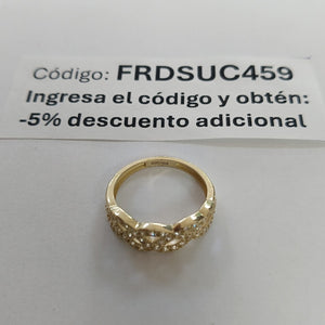 ANILLOS TRENZADO CON CIRCONIAS 14K TALLA 7 2.5 GR (NUEVO)