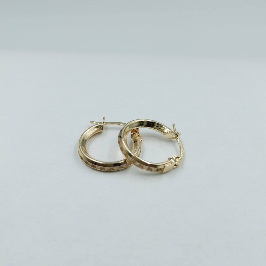 ARETES ARRACADAS CON CIRCONIAS 10K 1.4 GR (NUEVO)