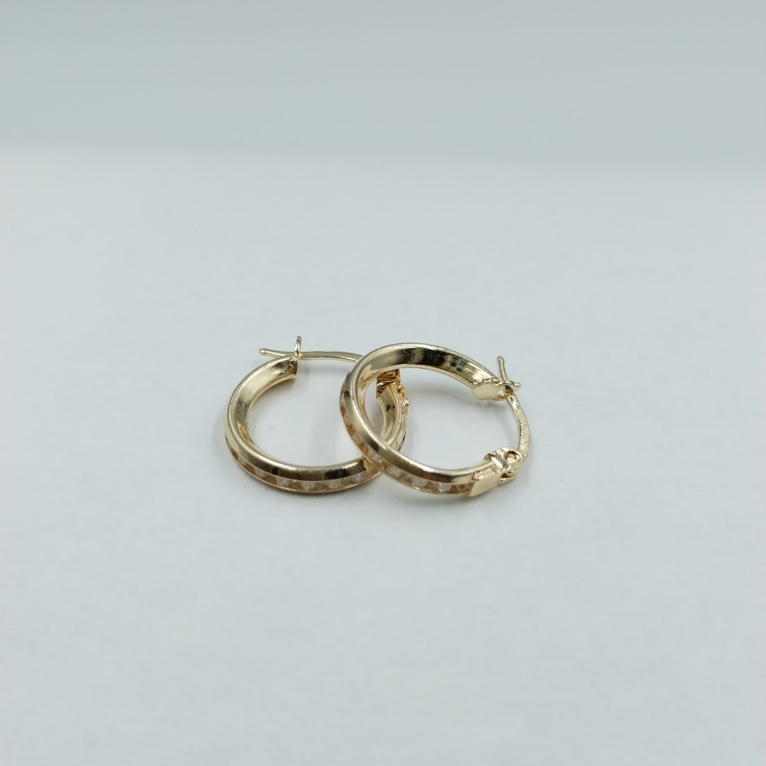 ARETES ARRACADAS CON CIRCONIAS 10K 1.4 GR (NUEVO)