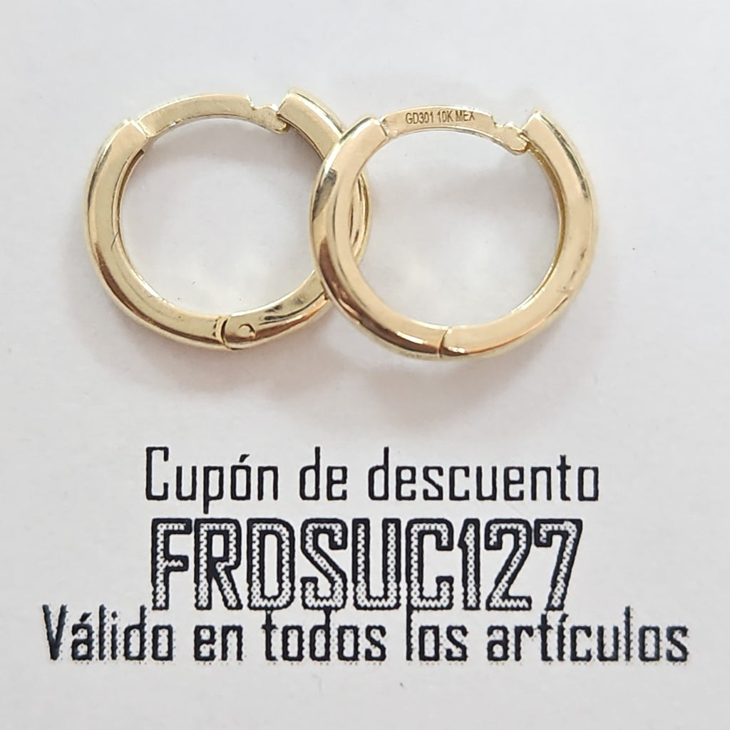 ARETES ARRACADAS LISAS 10K 1.2 GR (NUEVO)