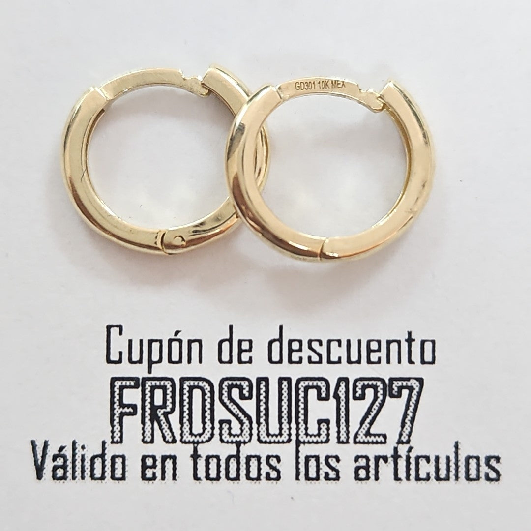 ARETES ARRACADAS LISAS 10K 1.2 GR (NUEVO)
