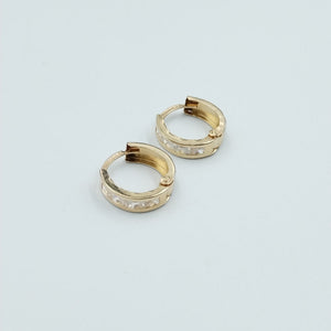 ARETES ARRACADAS C CIRCONIAS 10K 1.2 GR (NUEVO)