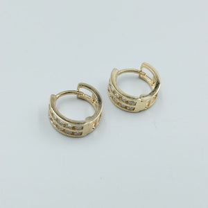ARETES HUGGIES C CIRCONIAS 14K 1.7 GR (NUEVO)