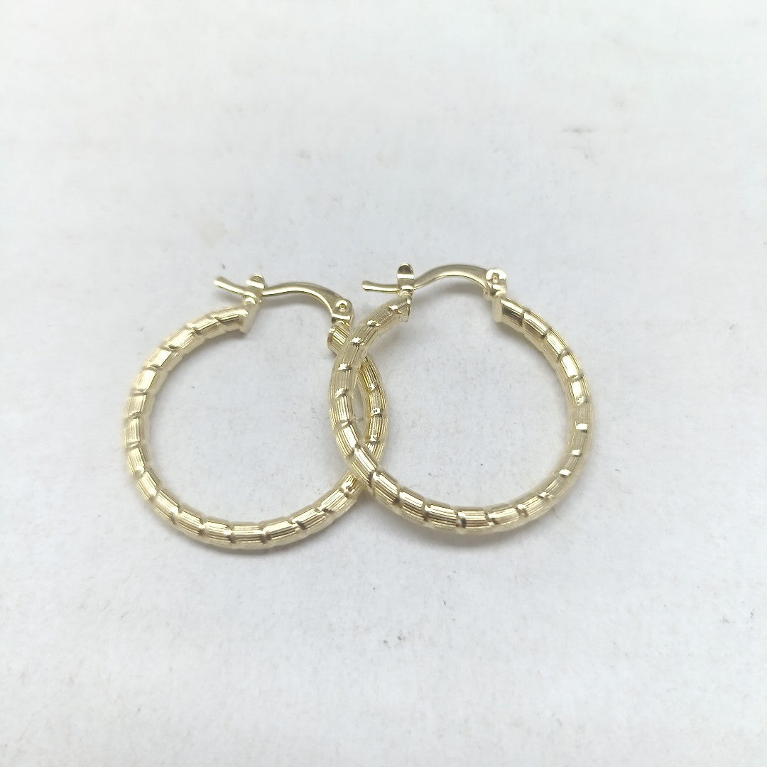 ARETES ARRACADAS LABRADAS 14K 3.2 GR (NUEVO)