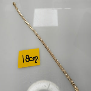 PULSERA TEJIDO BARBADA 14K 18 CM 3.2 GR (NUEVO)