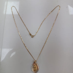 CADENA, MEDALLA RELIGIOSA ORO 10 K 3.2 GRMS (SEMINUEVO)