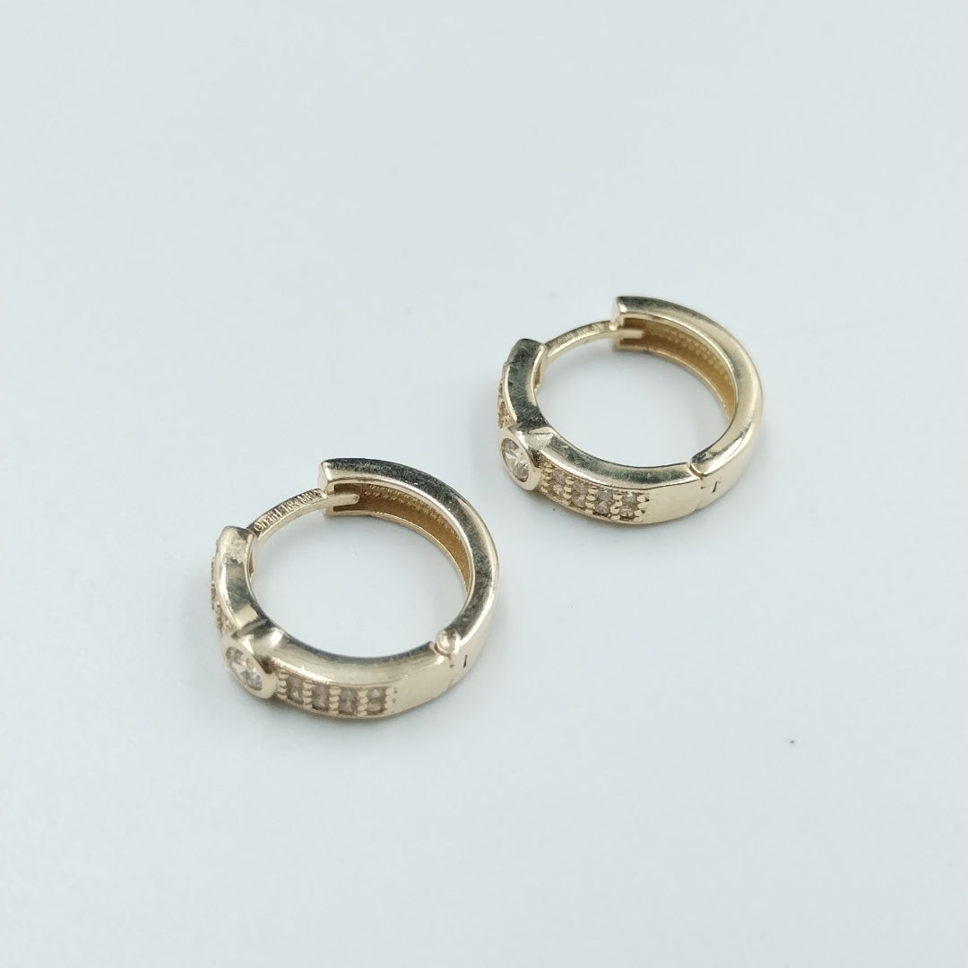 ARETES ARRACADAS C CIRCONIAS 10K 2.6 GR (NUEVO)