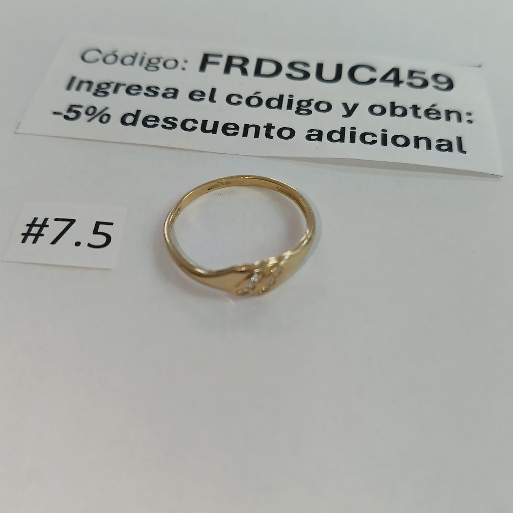 ANILLO ANILLITO C CIRCONIAS 14K 7.5 TALLA 1.2 GR (NUEVO)