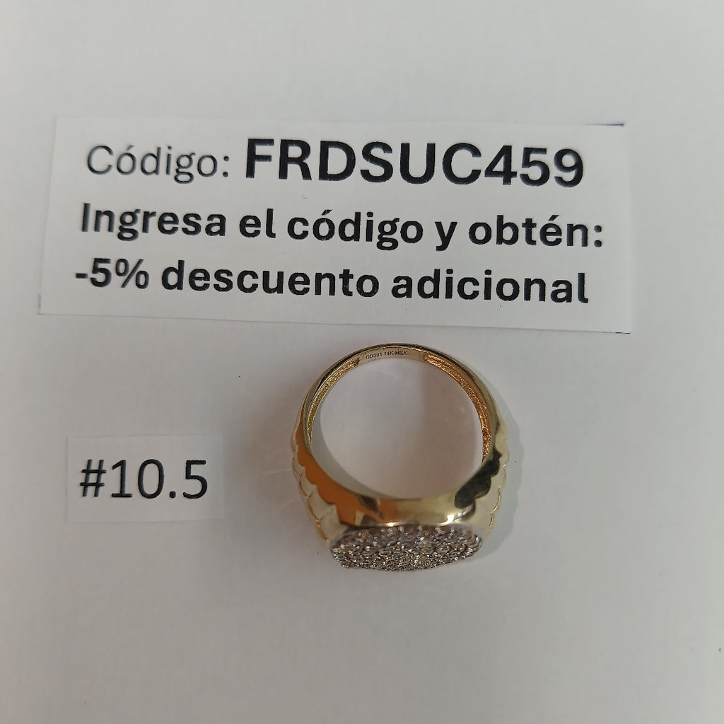 ANILLO C CIRCONIAS 14K 10 TALLA 7.8 GR (NUEVO)