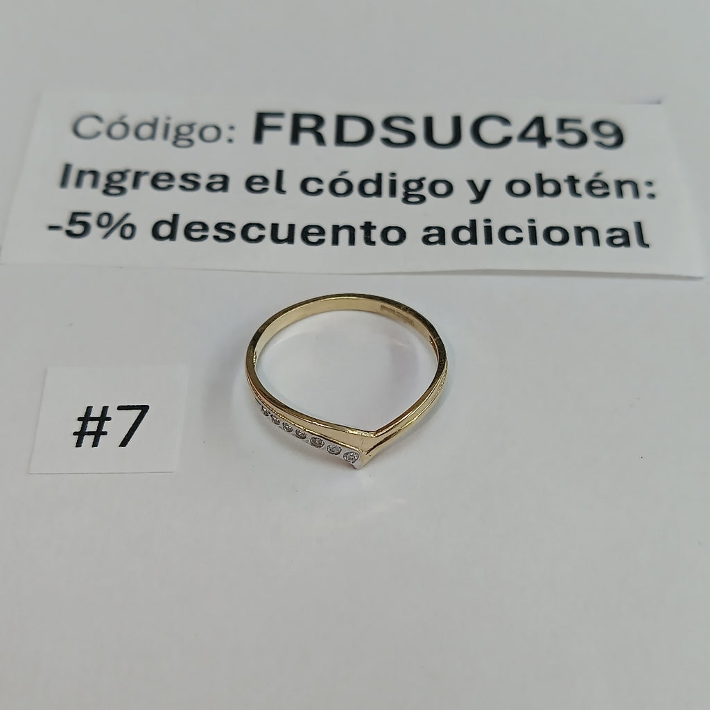 ANILLOS CON CIRCONIAS 14K TALLA 7 0.9 GR (NUEVO)