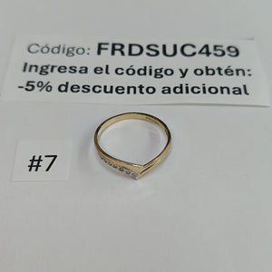 ANILLOS CON CIRCONIAS 14K TALLA 7 0.9 GR (NUEVO)