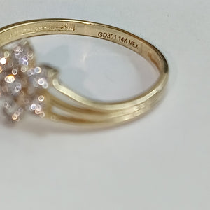 ANILLO ANILLITO FLOR C CIRCONIAS 14K 7 TALLA 1.3 GR (NUEVO)