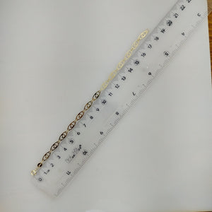PULSERA TEJIDO ESPECIAL CON CORAZON 14K 18 CM 1.3 GR (NUEVO)