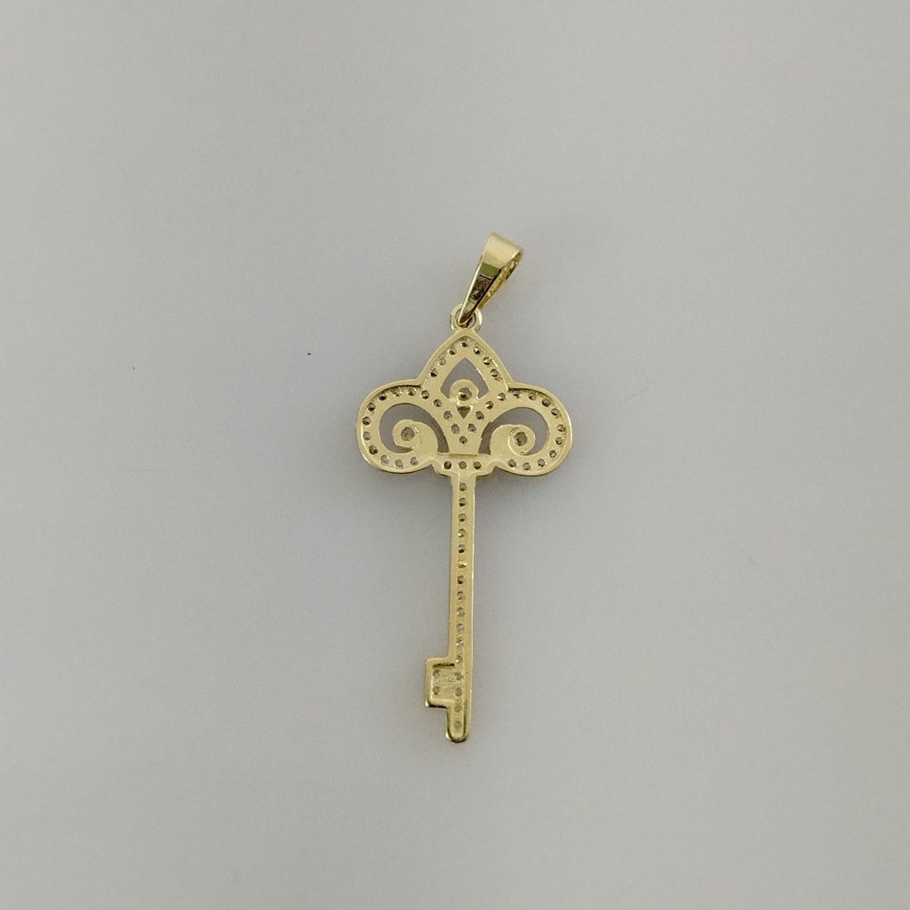 DIJE LLAVE C CIRCONIAS 14K 1.5 GR (NUEVO)