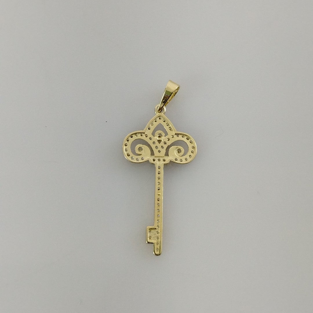 DIJE LLAVE C CIRCONIAS 14K 1.5 GR (NUEVO)