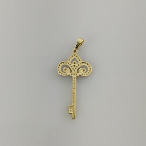DIJE LLAVE C CIRCONIAS 14K 1.5 GR (NUEVO)