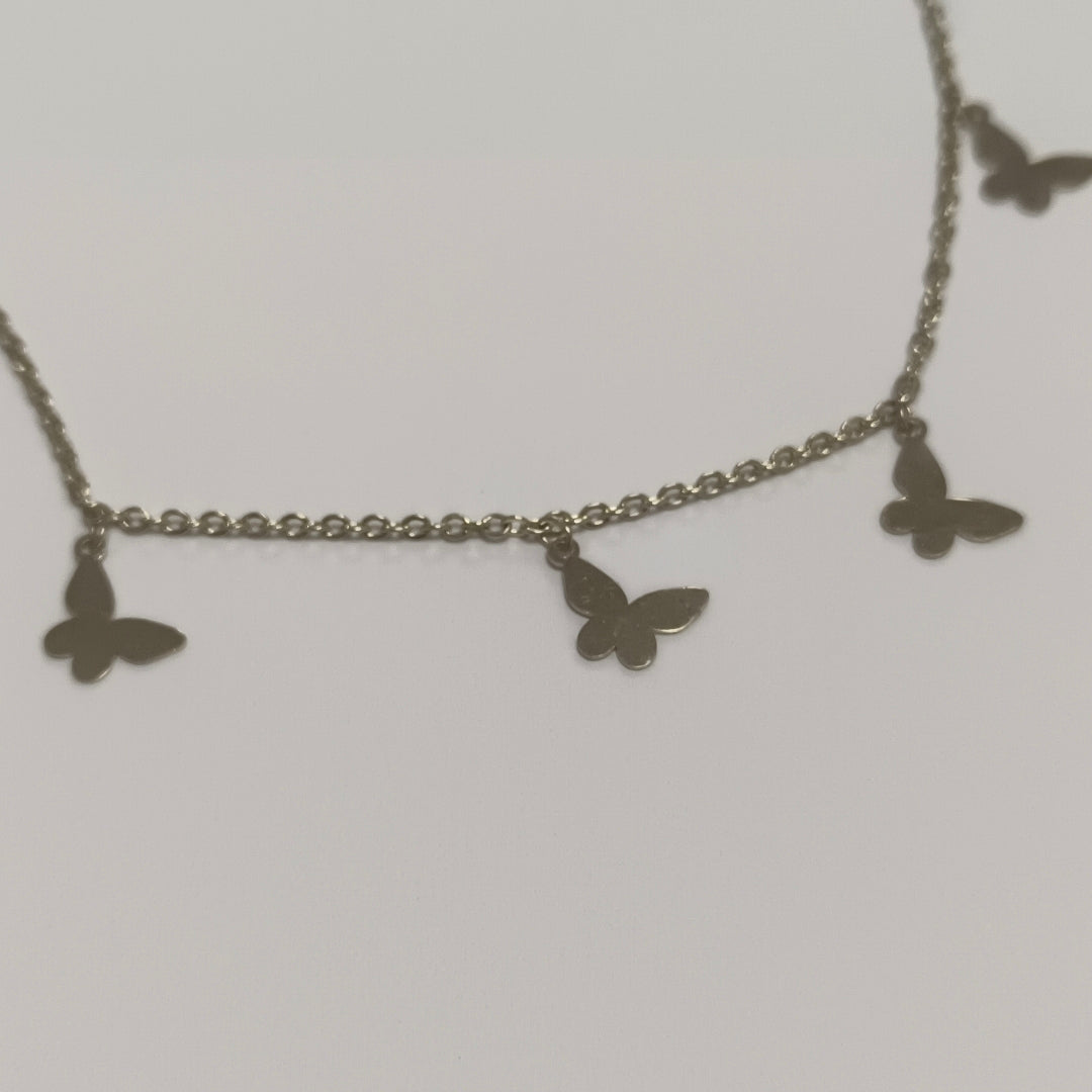 PULSERA ESPECIAL CON MARIPOSAS 14K 18 CM 2.1 GR (NUEVO)