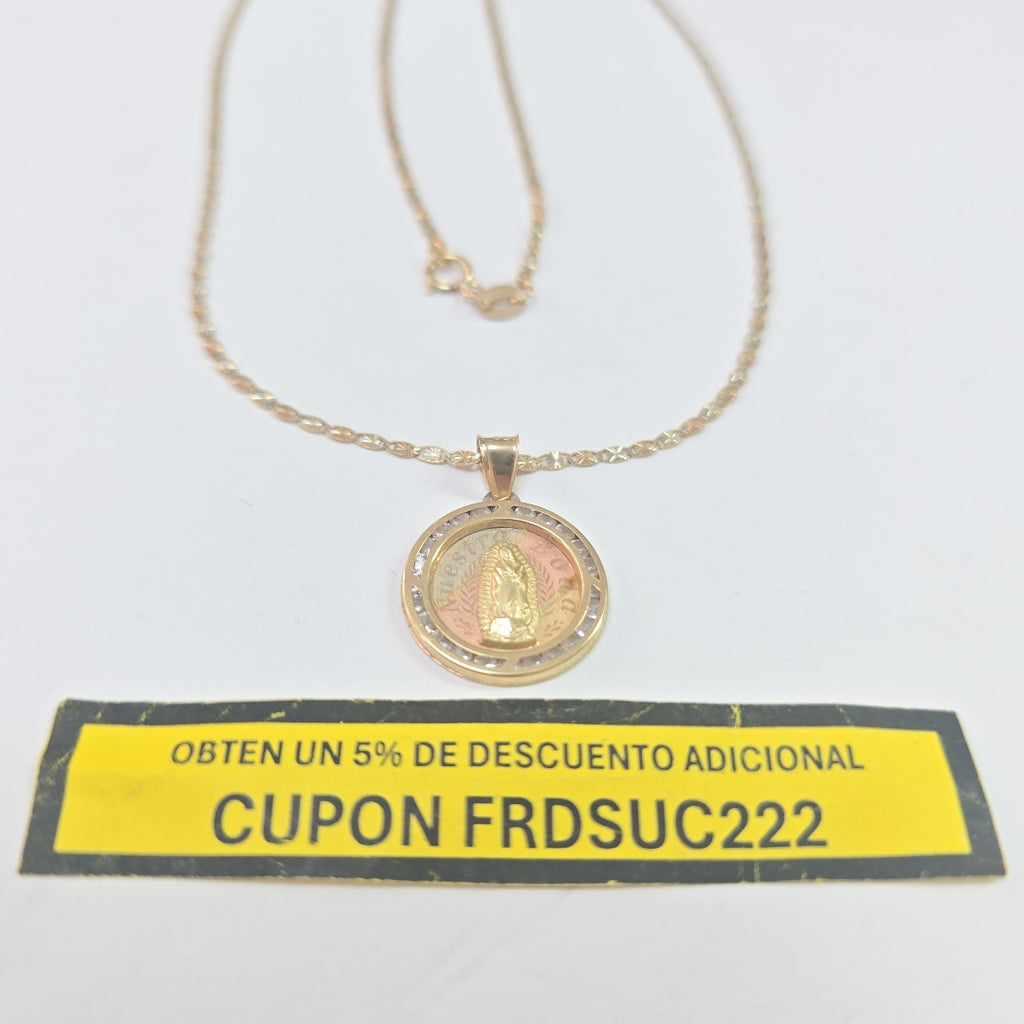 CADENA, MEDALLA RELIGIOSA ORO 10 K 3.3 GRMS (SEMINUEVO)