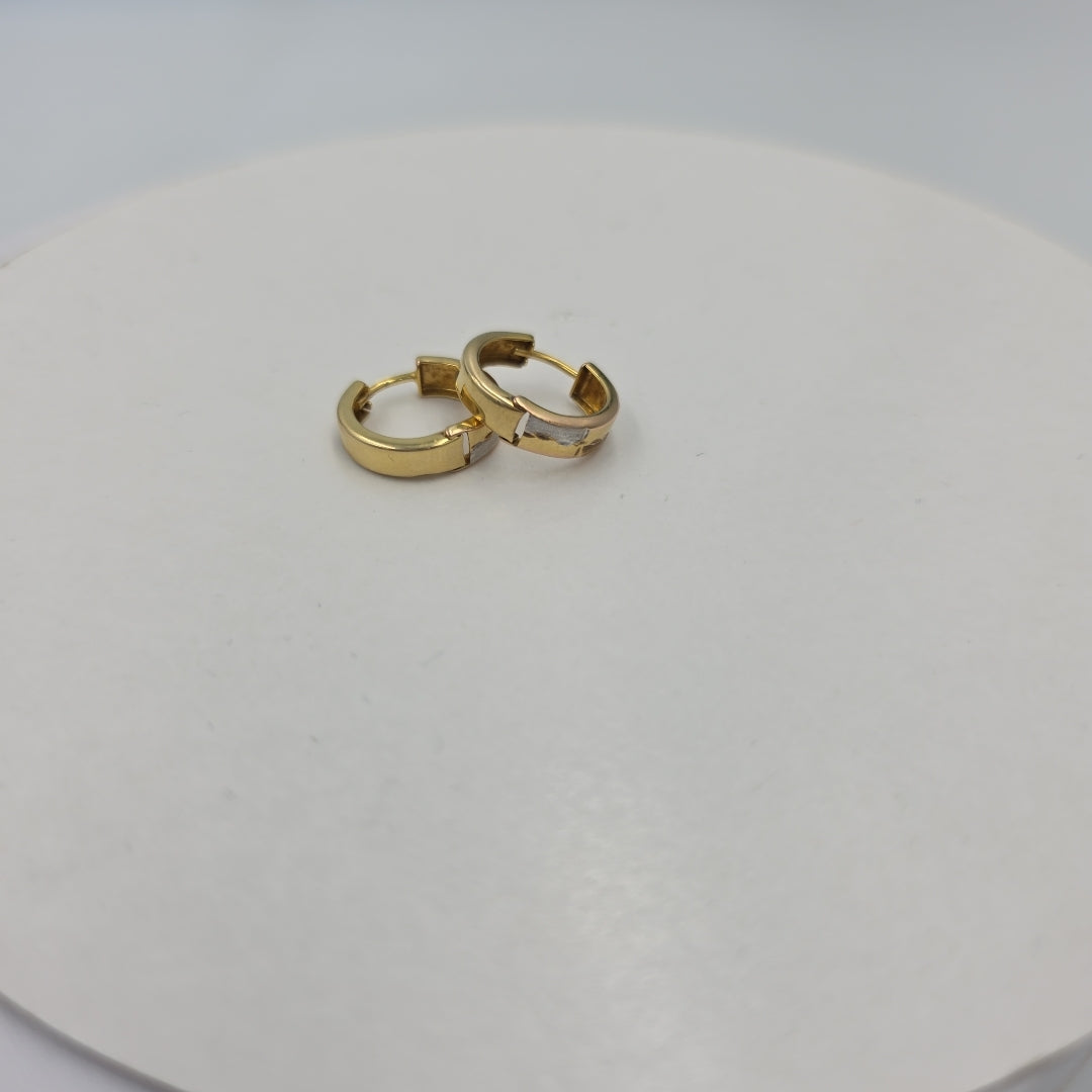 ARRACADAS PAR ORO, ORO COMBINADO 10 K 1.5 GRMS (SEMINUEVO)