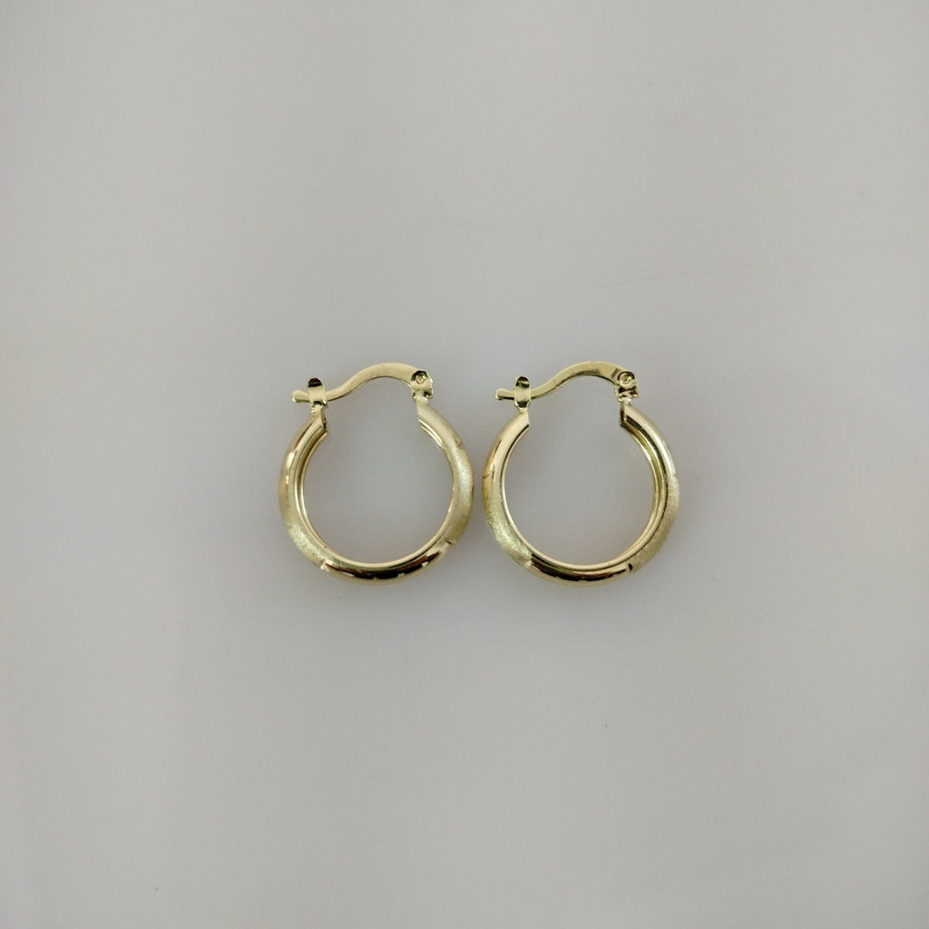ARETES TEJIDO ARRACADA SATINADA 14K 2.5 GR (NUEVO)