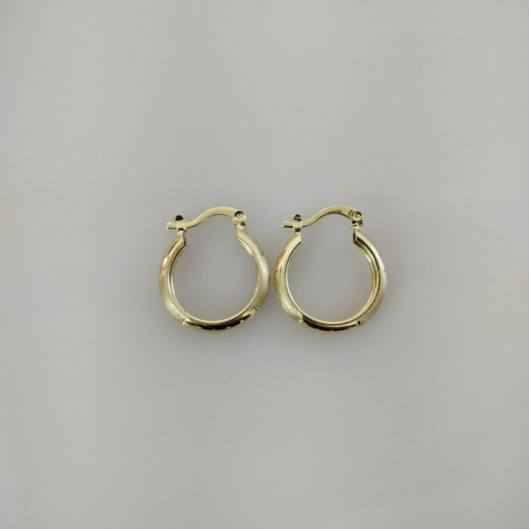 ARETES TEJIDO ARRACADA SATINADA 14K 2.5 GR (NUEVO)