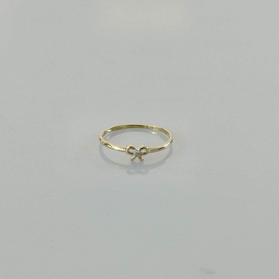 ANILLO ANILLITO FIG MOÑO C CIRCONIAS 14K 7 TALLA 0.9 GR (NUEVO)