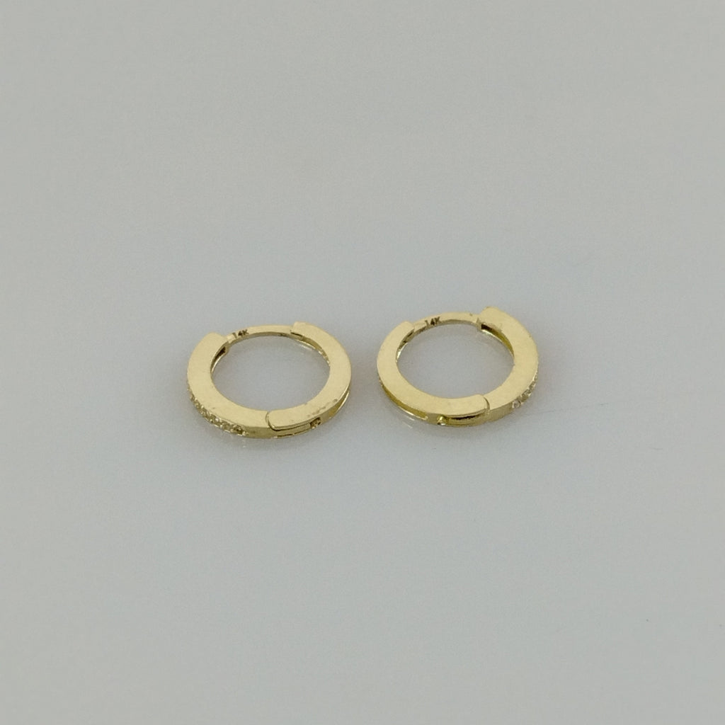 ARETES ARRACADAS CON CIRCONIAS 14K 1.2 GR (NUEVO)