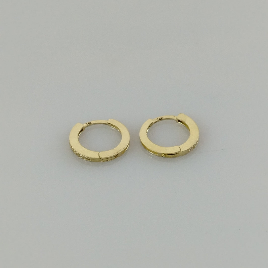 ARETES ARRACADAS CON CIRCONIAS 14K 1.2 GR (NUEVO)