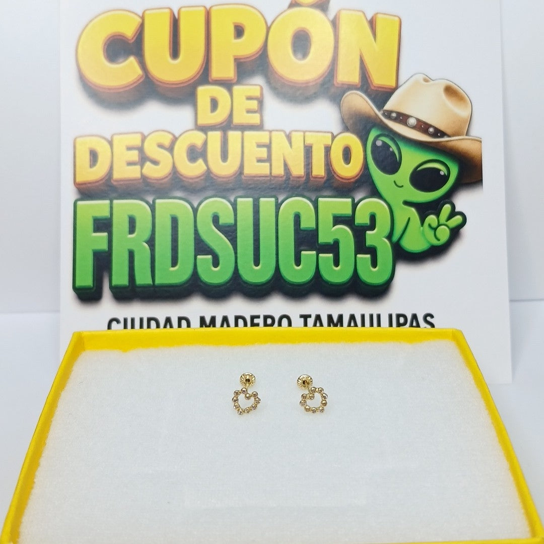 BROQUELES BROQUEL FIG CORAZON 14K 0.23 GR (NUEVO)