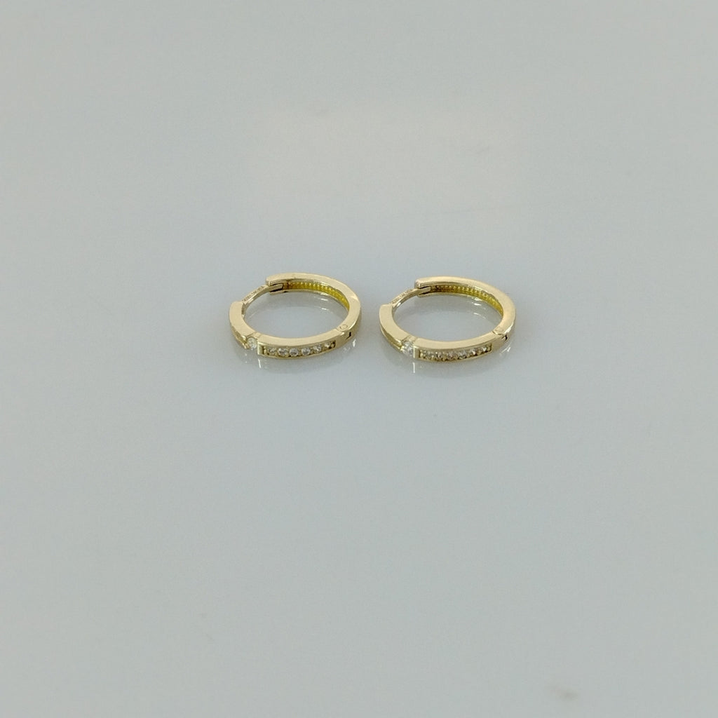 ARETES ARRACADAS C CIRCONIAS 14K 2.4 GR (NUEVO)