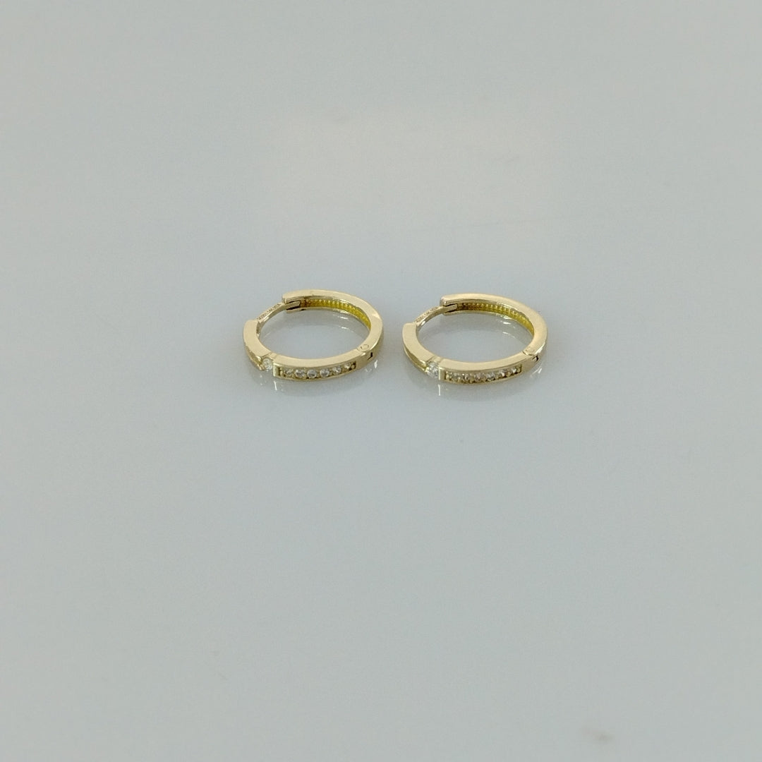 ARETES ARRACADAS C CIRCONIAS 14K 2.4 GR (NUEVO)
