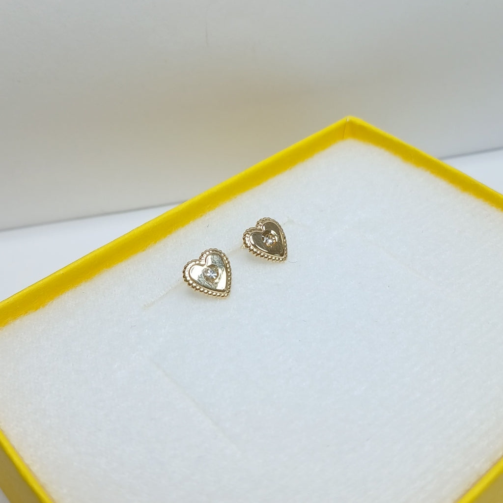 BROQUELES BROQUEL FIG CORAZON C CIRCONIA 14K 0.2614 GR (NUEVO)