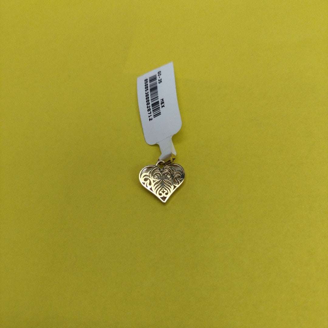DIJE TEJIDO CORAZON LABRADO COMBINADO 14K 1.2 GR (NUEVO)