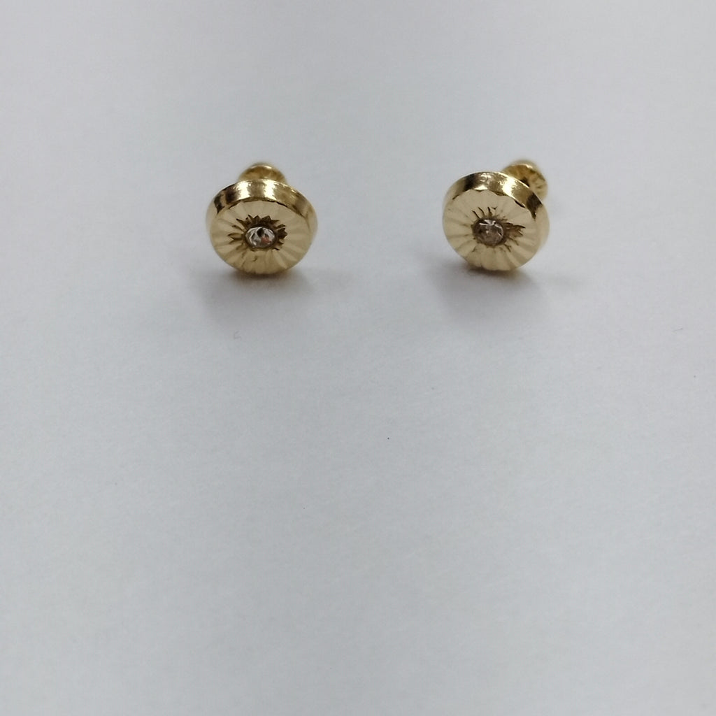 BROQUELES BROQUEL FIG BOTON C CIRCONIA 14K 0.2916 GR (NUEVO)