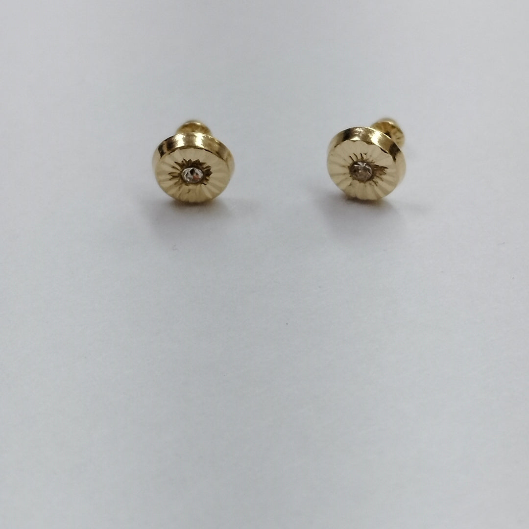 BROQUELES BROQUEL FIG BOTON C CIRCONIA 14K 0.2916 GR (NUEVO)
