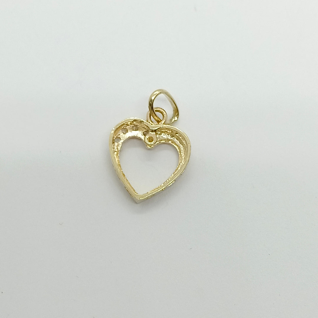 DIJE CORAZON CON CIRCONIAS 14K 1.4 GR (NUEVO)