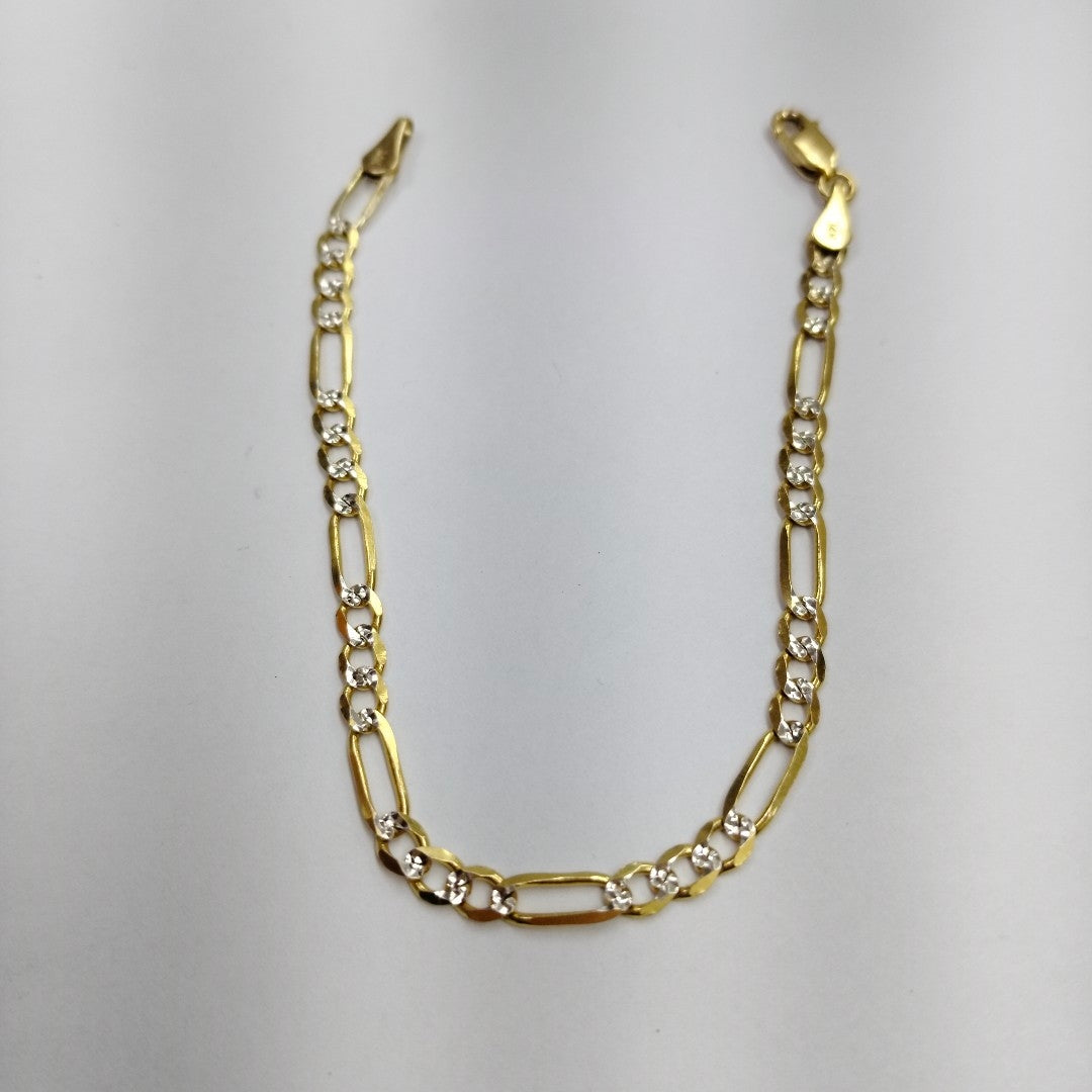PULSERA 3X1 DIAMANTADA 14K 18 CM 4 GR (NUEVO)