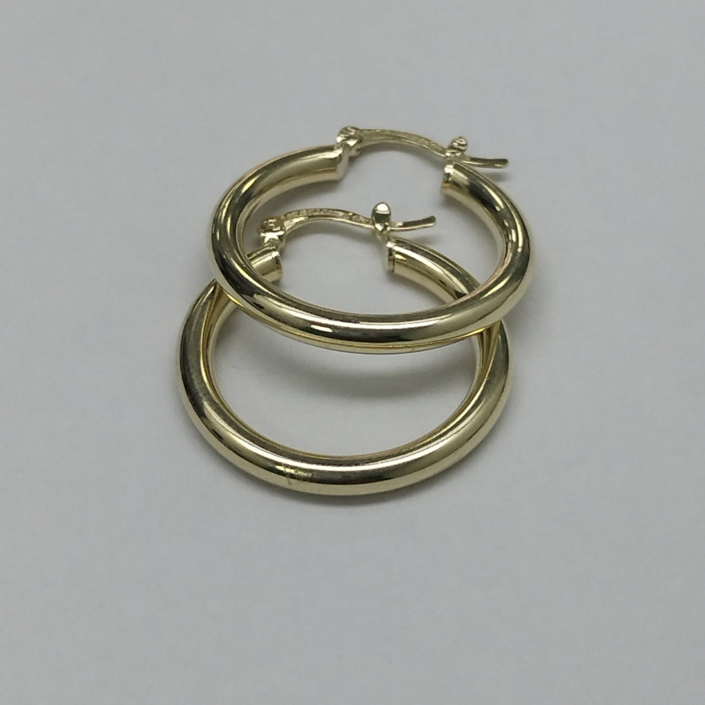 ARETES TEJIDO ARRACADAS LISAS HUECAS 14K 2.2 GR (NUEVO)