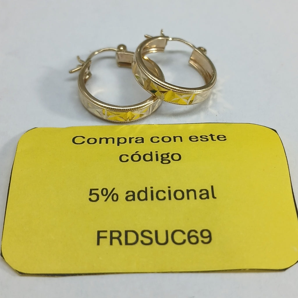 ARETES ARRACADAS LABRADAS 10K 2.2 GR (NUEVO)