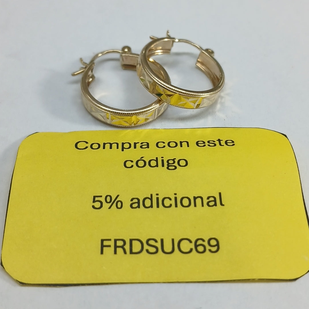 ARETES ARRACADAS LABRADAS 10K 2.2 GR (NUEVO)