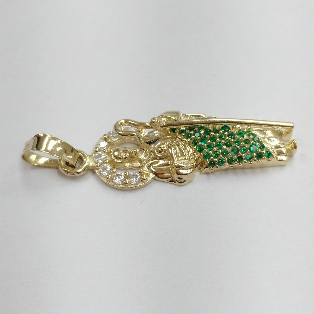 DIJE SAN JUDAS CON PIEDRAS DE COLOR 14K 1.7 GR (NUEVO)
