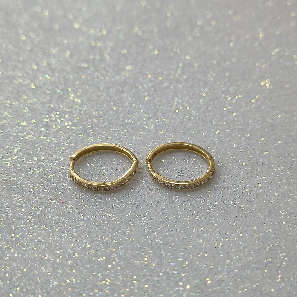 ARETES ARRACADAS C CIRCONIAS 14K 2 GR (NUEVO)