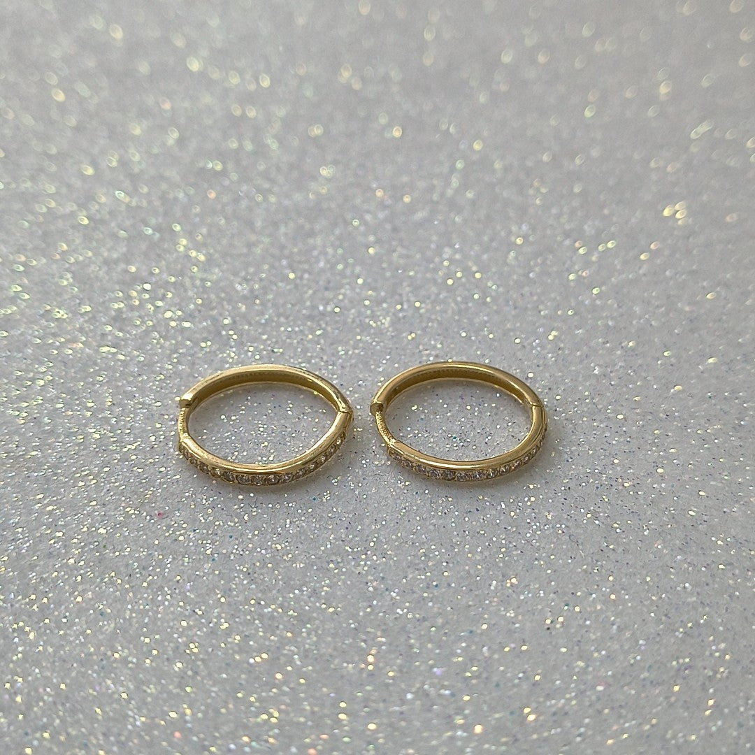 ARETES ARRACADAS C CIRCONIAS 14K 2 GR (NUEVO)